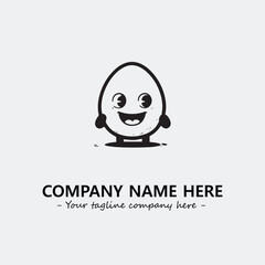 Egg cartoon illustration black and white for logo company vector image
