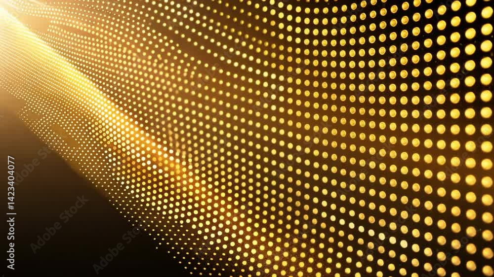 Poster vibrant abstract background with golden dots wave of movement and energy, evoking luxury and eleganc