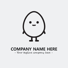 Egg cartoon illustration black and white for logo company vector image
