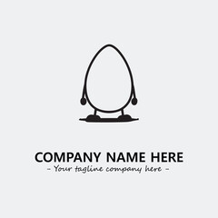 Egg cartoon illustration black and white for logo company vector image
