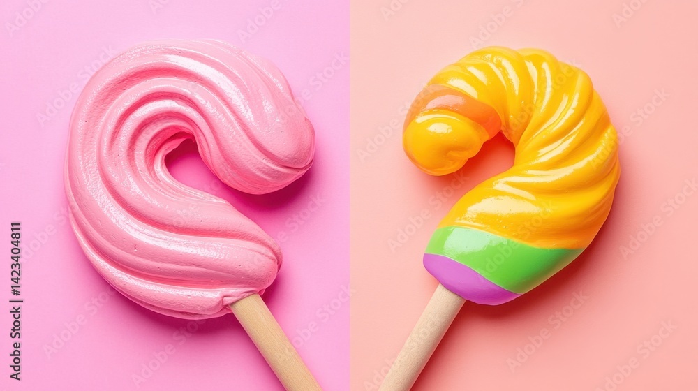 Poster beautiful pink and yellow lonta displaying a unique abstract design with vivid colors and artistic e