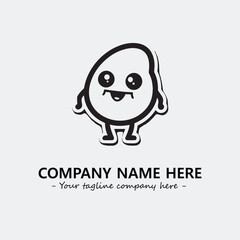 Egg cartoon illustration black and white for logo company vector image
