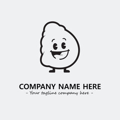 Egg cartoon illustration black and white for logo company vector image
