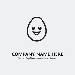 Egg cartoon illustration black and white for logo company vector image
