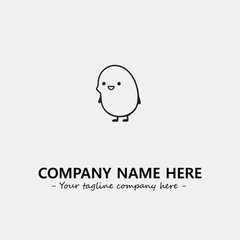 Egg cartoon illustration black and white for logo company vector image
