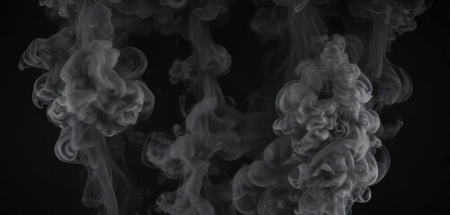 Intricate smoke patterns, deep black backdrop  ,  dark,  fine art,  art