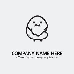 Egg cartoon illustration black and white for logo company vector image
