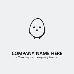 Egg cartoon illustration black and white for logo company vector image
