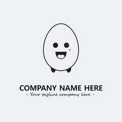 Egg cartoon illustration black and white for logo company vector image
