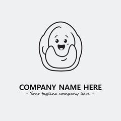 Egg cartoon illustration black and white for logo company vector image
