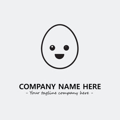 Egg cartoon illustration black and white for logo company vector image
