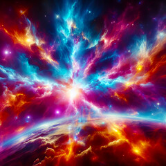 Fototapeta premium Fantasy Nebula Space Panorama 