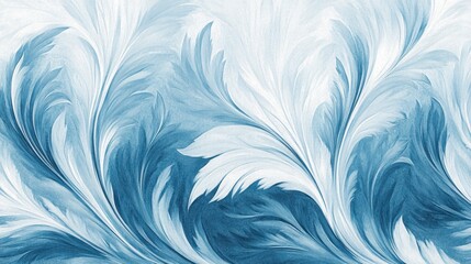 A beautiful blue and white wave capturing the essence of abstract ice crystal texture with a frosty cold tone