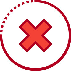 Obraz premium Close Icon Rounded Dotted And Outline