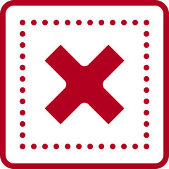 Close Square Dotted And Line Icon