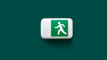 Emergency Exit Sign: A detailed perspective of an emergency exit sign, highlighting safety protocols and providing a sense of guidance and security in unforeseen situations.