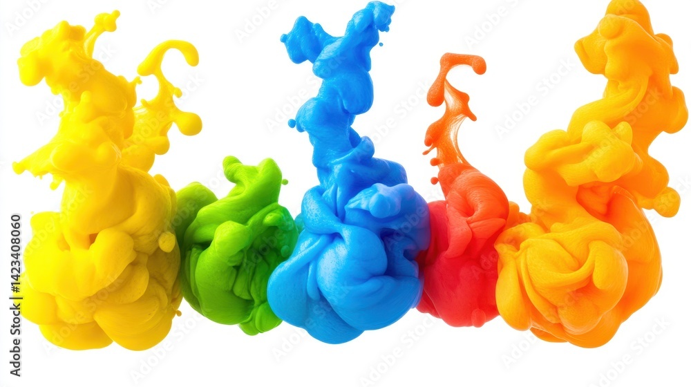 Aufkleber a stunning rainbow colored cloud exploding in a whimsical display against a soft white surface creat