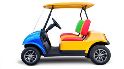Vibrant Cart on Isolated Hilly Course