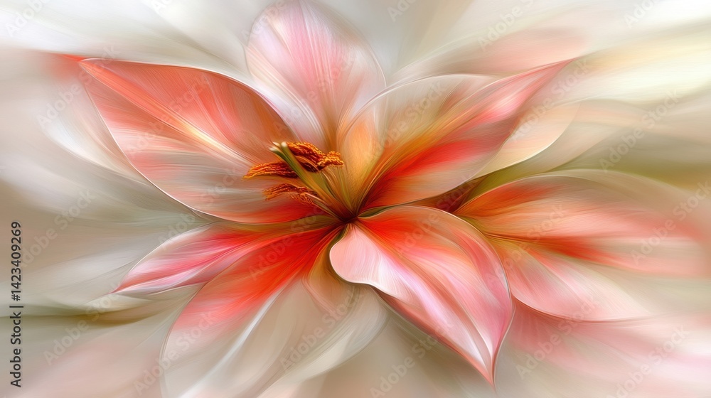 Poster a beautiful flower with a blur effect creating a dreamy abstract visual against a vibrant background