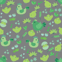 Seamless vector pattern featuring hand-drawn chickens in a playful, rustic style. Perfect for farm-themed designs, packaging, textiles, and backgrounds.