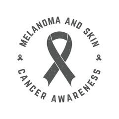 Melanoma and skin cancer awareness typography t shirt design. melanoma awareness. awareness ribbon.