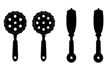 set of Pizza Cutter silhouette vector illustration