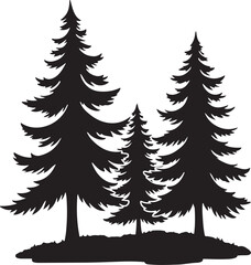 Epic Mountain Biking Adventure Silhouette with Pine Forest, Moon, and Wilderness Scenery