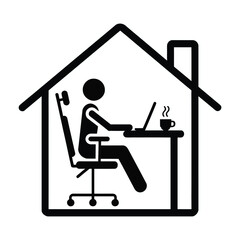 Flat Design Work From Home Vector Illustration.