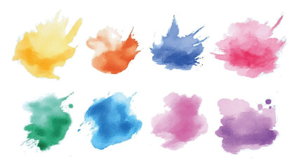 Colorful vector watercolor brush strokes. Rainbow colors watercolor paint stains vector banner, Mint brush stroke watercolor texture. Abstract watercolor washes. 