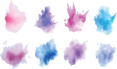 Fototapeta premium Colorful vector watercolor brush strokes. Rainbow colors watercolor paint stains vector banner, Mint brush stroke watercolor texture. Abstract watercolor washes. 