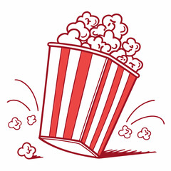 Popcorn Bucket silhouette vector illustration