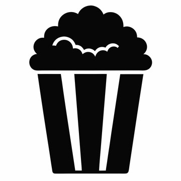 recommend clip art: Popcorn Bucket icon silhouette vector illustration