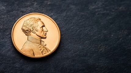 Commemorative Coin Depicting Historical Figure Celebrating Trafalgar Day in Bronze Finish