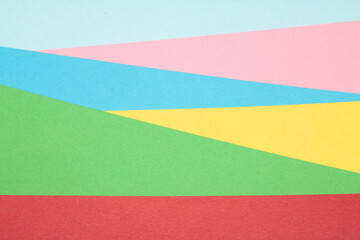 Simple Paper Card Primary Colour Lined Geometric Shapes in Multicolour Rainbow Calm Background