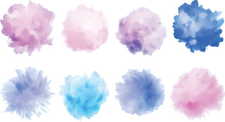 Messy colorful paint set isolated, vector ink brush strokes stock illustration design, 