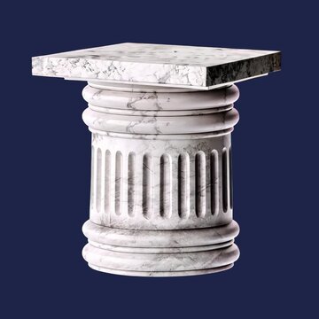 Elegant marble column pedestal animation isolated asset, transparent 4K video, alpha channel, ProRes 4444