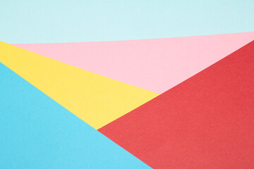 Simple Paper Card Primary Colour Lined Geometric Shapes in Multicolour Rainbow Calm Background