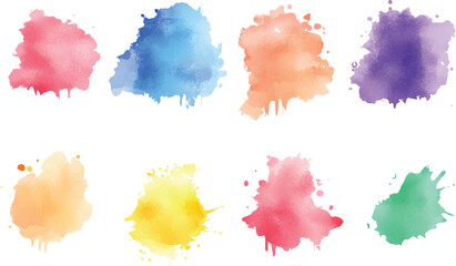 Set of watercolor circles multicolored, Colors watercolor paint stains vector backgrounds.