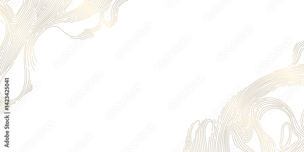 Aufkleber vector abstract gold line wave pattern, luxury elegant frame with organic fluid elements. japanese s