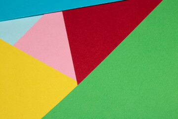 Simple Paper Card Primary Colour Lined Geometric Shapes in Multicolour Rainbow Calm Background