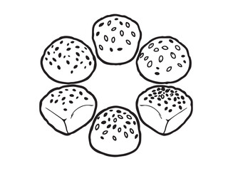 Multigrain Bread vector line art illustration