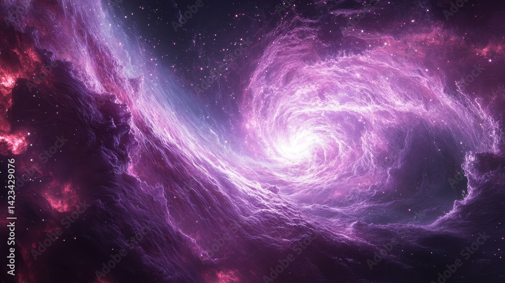 Poster cosmic swirl of nebulae in deep space.