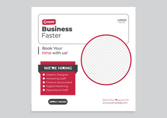 Professional business hiring social media template