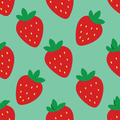 Seamless Pattern In Strawberry With Banana