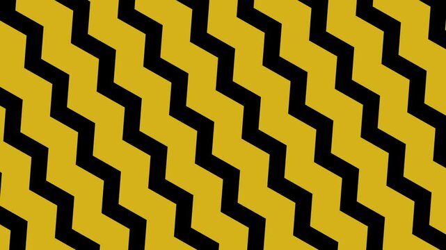 yellow and black scrolling zigzag pattern animated motion background  4K