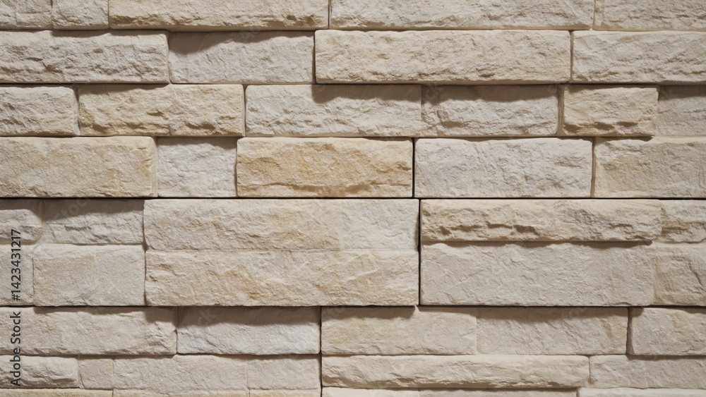 Aufkleber the wall is made of white bricks and has a rough texture. the bricks are laid in a pattern, creating