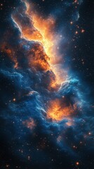 Fototapeta premium Colorful nebula illuminated by stars in deep space, showcasing cosmic beauty and vibrant gas clouds