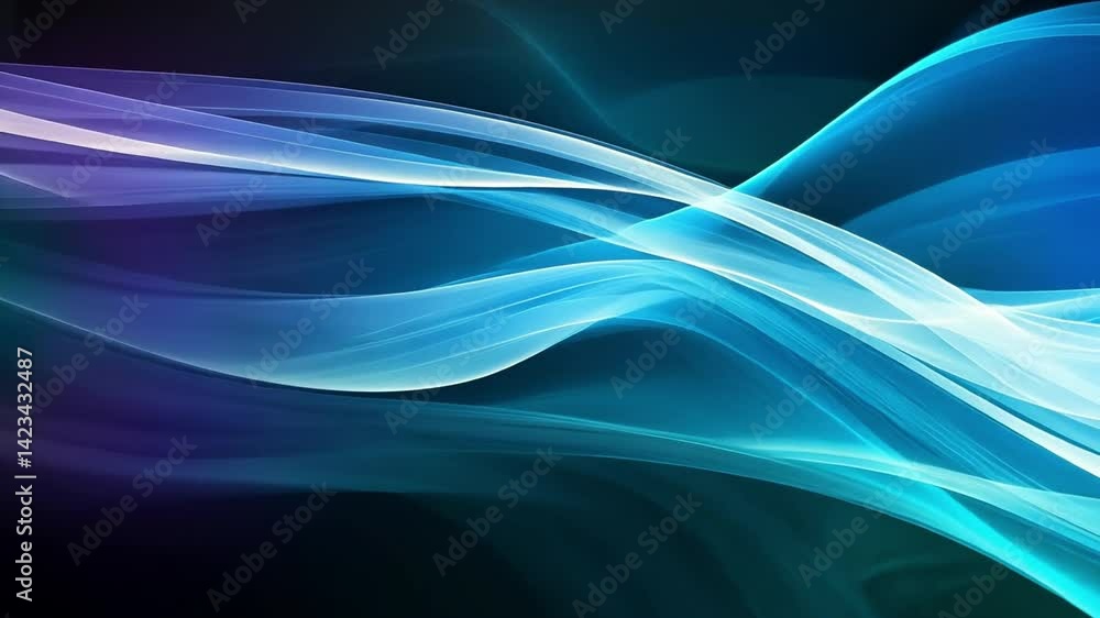 Poster vibrant abstract background with smooth gradients of blue and turquoise waves, evoking tranquility a