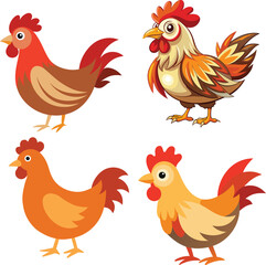Chicken hen bird illustration design 