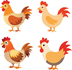 Chicken hen bird illustration design 